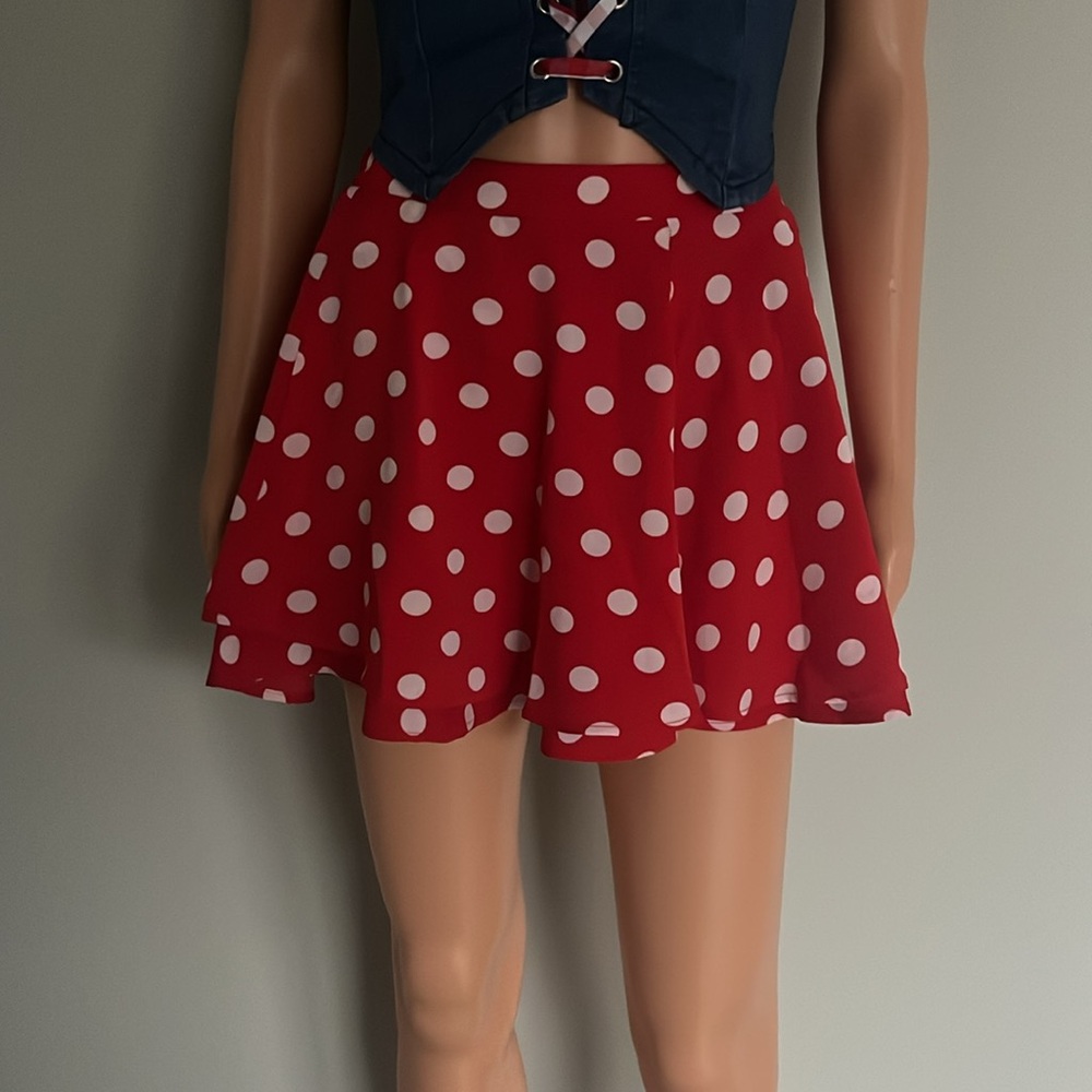 ‼️NWT‼️Dolls Kill X Sugar Thrillz Strawberry Picking Red Circle Skirt Medium